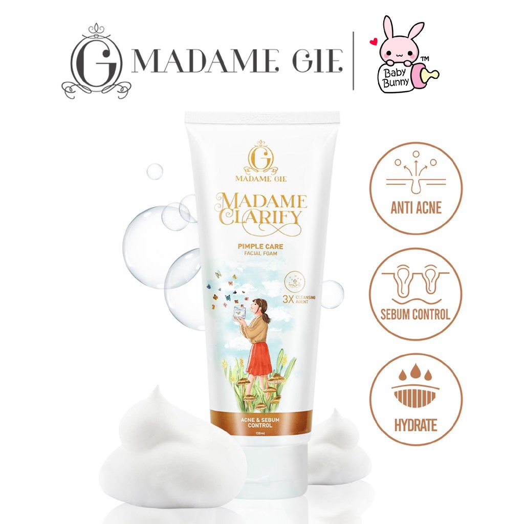 ❤ BELIA ❤ MADAME GIE Skincare ✔️BPOM Clarify Facial Foam Face Wash, Toner, Serum Skin Barrier Lightener Care