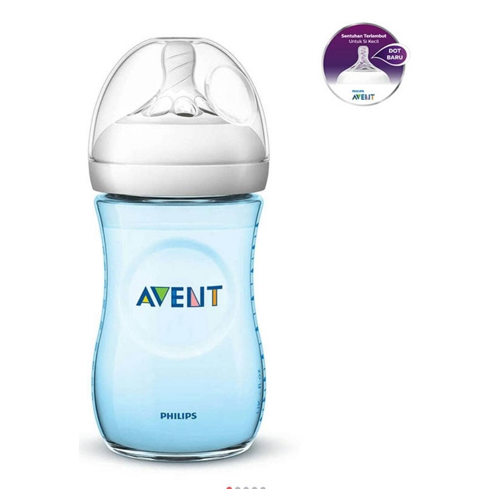 dotsusubotol- philips avent bottle natural 260ml isi 1 / botol susu 260 ml - biru -botol-susu-dot.