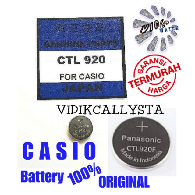 BATERAI BATRE CASIO ORIGINAL PANASONIC CTL 920 CTL920 CTL-920 CTL920F 920F  BATREI JAM CASIO JAPAN