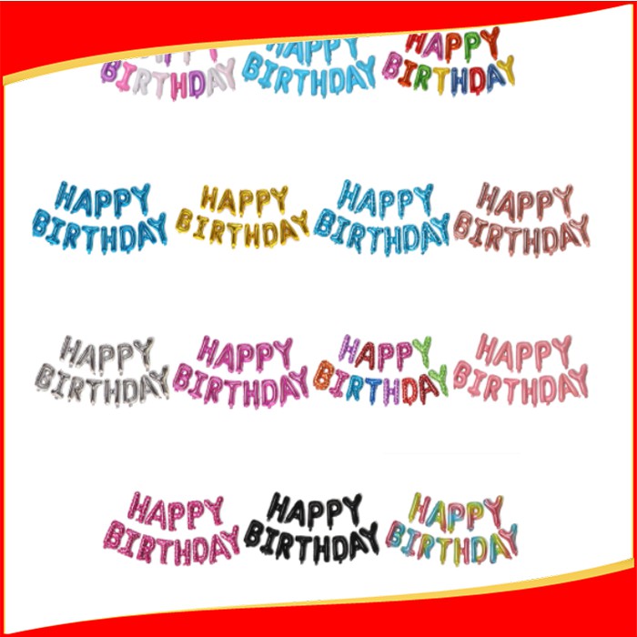 Balon Happy Birthday / Balon Foil Happy Birthday Aneka Warna