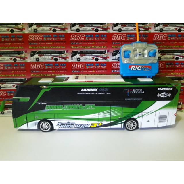 Miniatur bus RC sudiro tungga jaya STJ RADAGAST ( Remot Control ) DETIL RAPIH FULL TELOLET FULL STRO