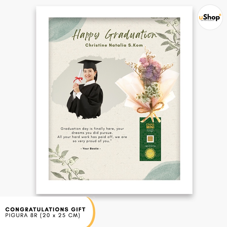 Graduation Gift Kado Wisuda Custom Pigura 8R (20x25 cm) Hadiah Wisuda