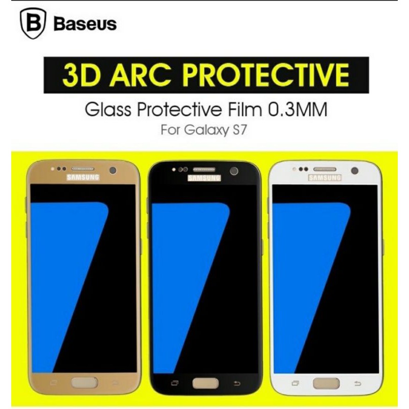 PROMO BASEUS Silk Screen Full Cover Tempered glass Samsung galaxy S7 Flat Screen Guard