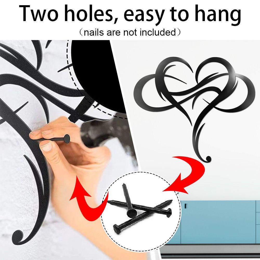 Populer Hiasan Dinding Logam Dekorasi Pernikahan Wall Art Decor Craft Ornamen Rumah Infinity Heart