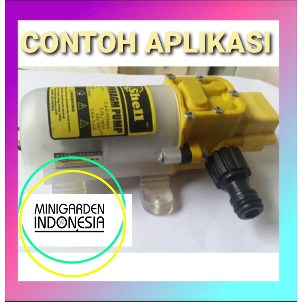 KONEKTOR POMPA DC 12V HITAM 18MM soket quick realease connector male to female selang irigasi taman