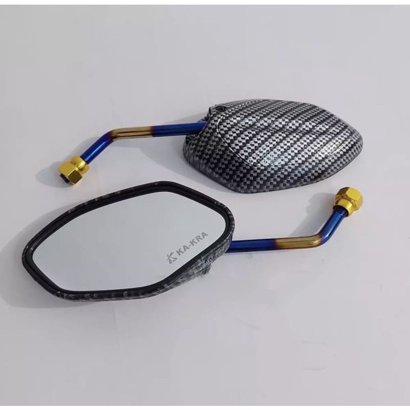 TERMURAH SPION CARBON MODEL BEAT TWOTONE BLUE XXX TANGKAI TANGGUNG UNIVERSAL SEMUA MOTOR HONDA VARIO SCOOPY SONIC CBR LEXI PCX SUPRA REVO DLL