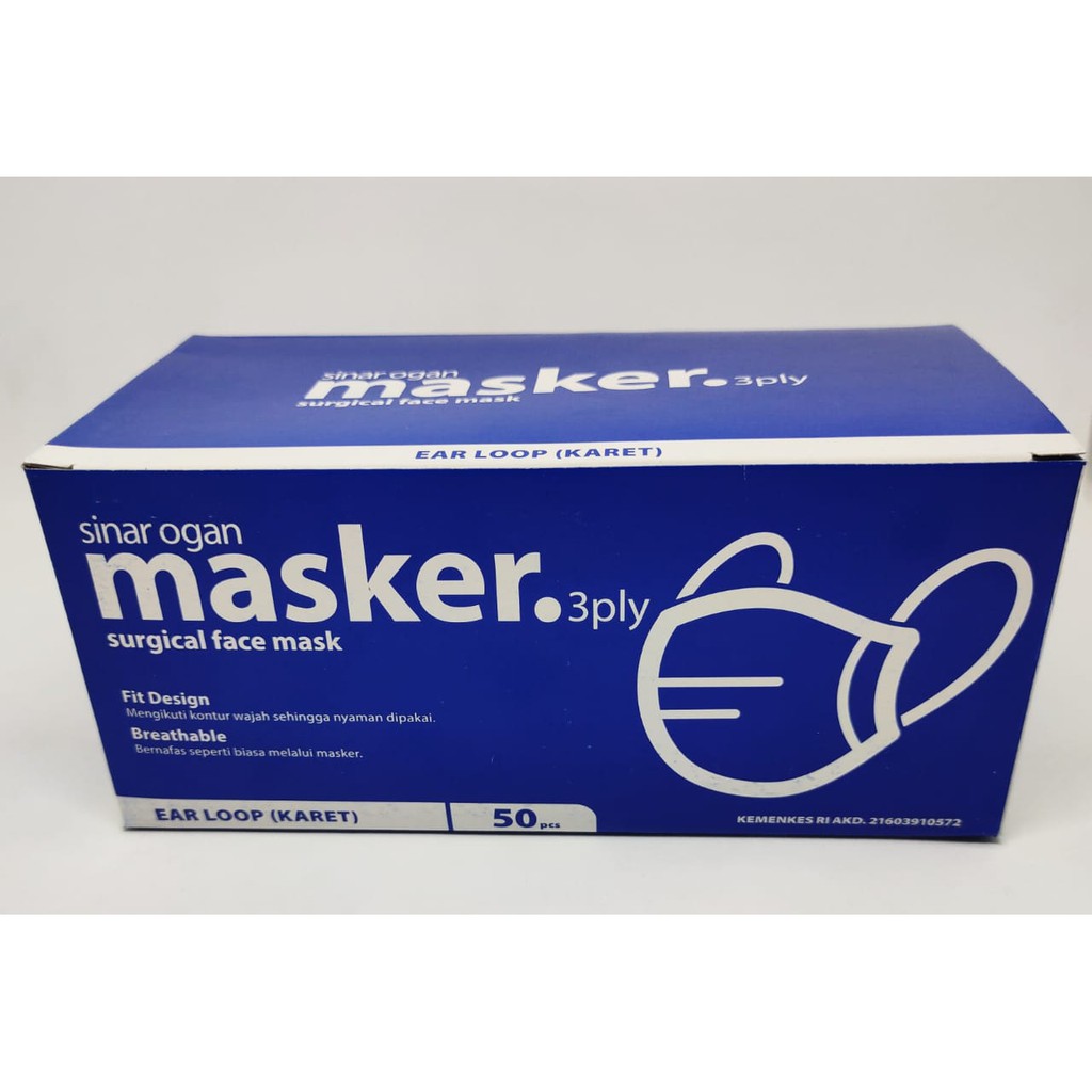 Surgical Mask 3 PLY Earloop Sinar Ogan