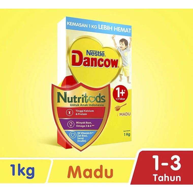 SUSU DANCOW 1 PLUS 3 PLUS 5 PLUS 750GR , 1 KG / 1+ 3+ RASA MADU DAN VANILLA / DANCOW FORTIGRO FULL CREAM / FORTIGRO COKLAT 800GR