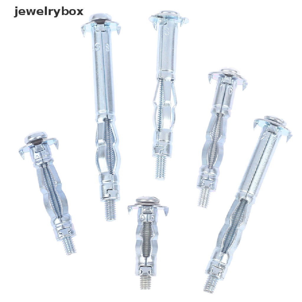 (jewelrybox) 10pcs / Set Plug Plasterboard / Drywall M4 Bahan Metal Desain Hollow Untuk Dinding