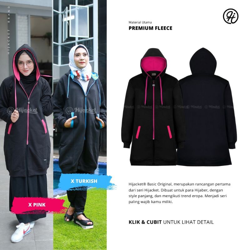 ⭐FREE GIFT⭐ HIJACKET® ORIGINAL BASIC JAKET MUSLIMAH BEST SELLER BLACK SERIES JAKET PANJANG-3