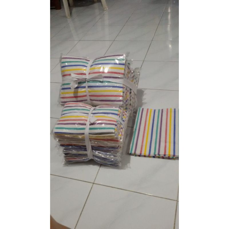 Lemek Lorek Bayi JUMBO 55x50 (Grosir 12pcs) Alas ompol bayi XXL / Lemek lorek pelangi Super besar (extra Jumbo) / lurik Rainbow