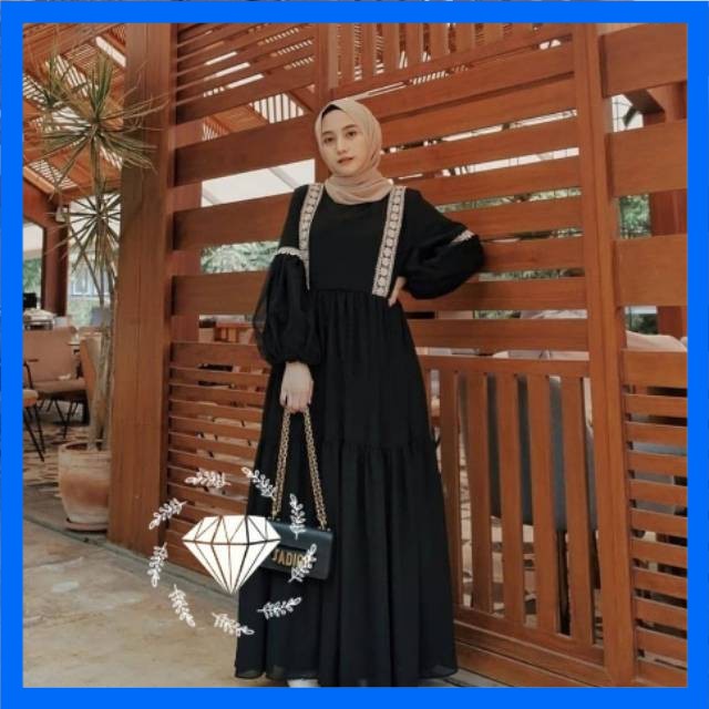 Gamis Remaja Maxy Yuyun Fasion Style Wanita Dress Muslim Pesta Kondangan Party Kekinian Terbaru 2021