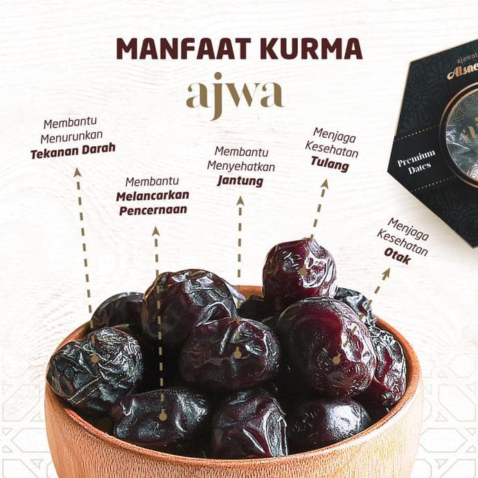 

Kurma Ajwa Super Kurma Nabi Asli Madinah Prince Dates 1kg kemasan plastik curah