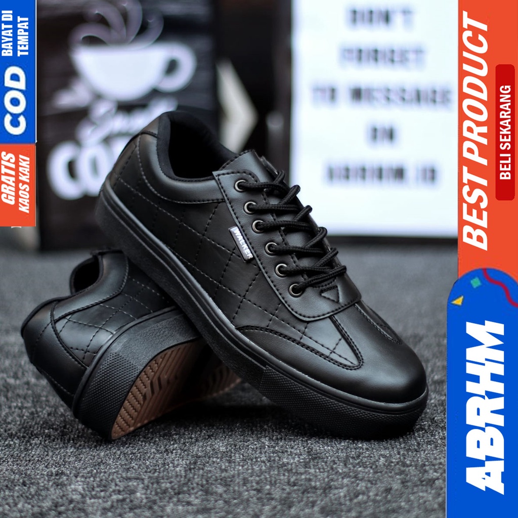 Abrhm Pedro - Sepatu Formal Pantofel Pria Kerja Hitam