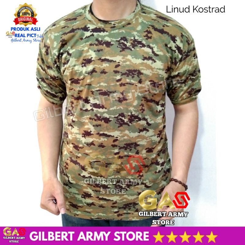 Kaos Loreng Kostrad Linud Terbaru Lengan Pendek Tshirt Oblong Daleman GILBERT ARMY STORE