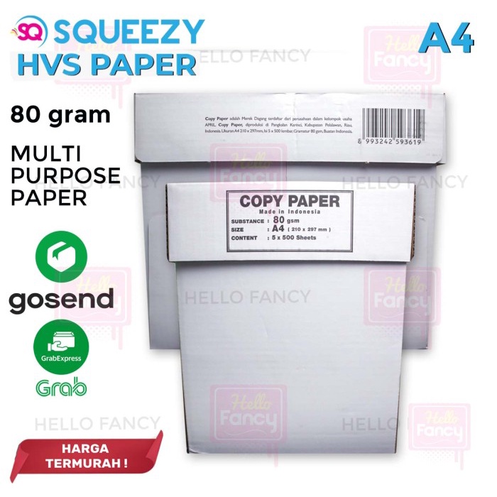 

(BISA COD) Kertas HVS A4 70 gr Murah 1 DUS KHUSUS GOSEND / 75 gr / 70 gsm / 75gsm - 80 Gram SQCP