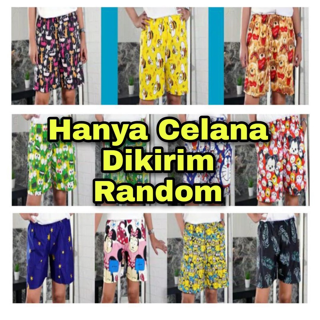 Trijaya . celana santai wanita motif random / piyama celana  pendek (khusus celana)