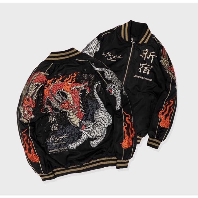 Jual [ Original 100 ] Sukajan Jacket Shinjuku Ryu Kuro Ryujin