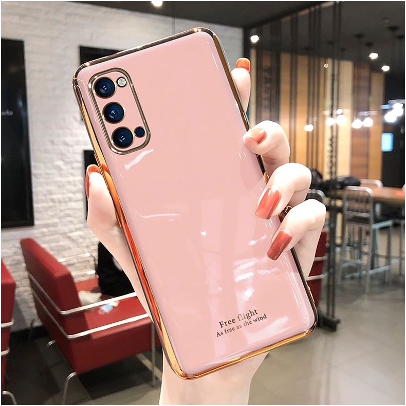 6D Glossy Plating case oppo a1k a15 a39 a3s c1 a54 a83 a9 a5 2020 f1s a59 f9 a5s a7 a37 a53 a71 a12 f5 f7 f11 pro reno 4 A31 2020 A76 A96 4G A92 A52 4F 5F 6 4G A16K A16E A16 A55 5G
