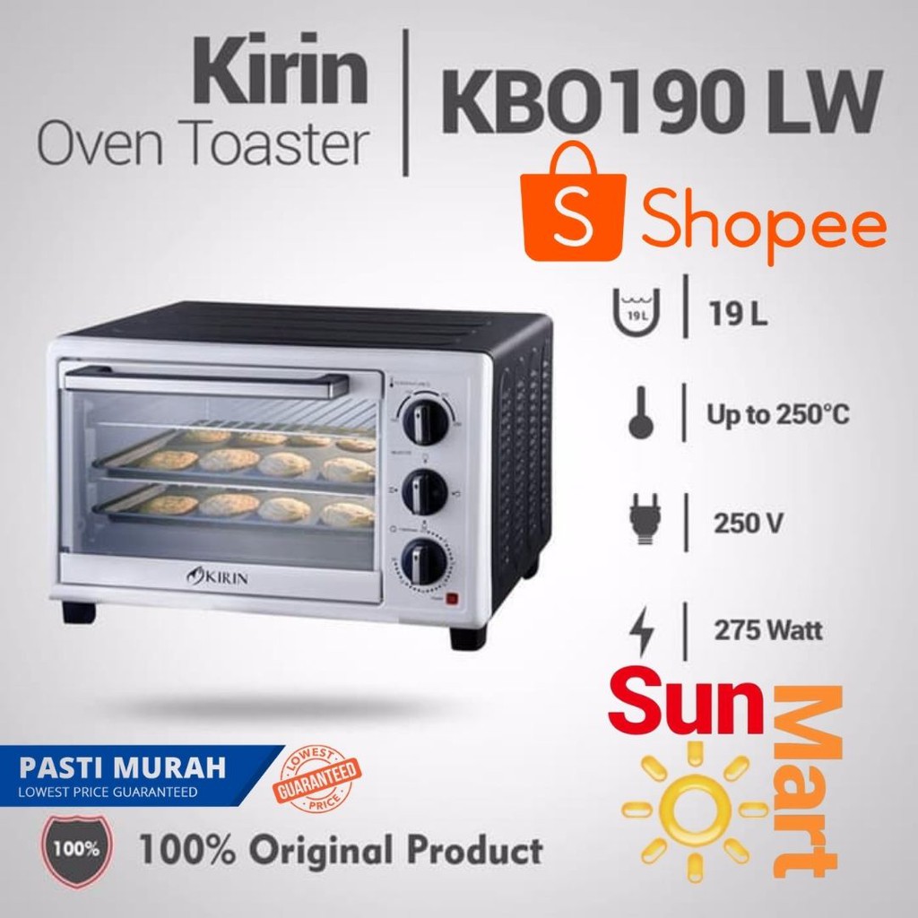 Kirin Oven Listrik KBO-190 LW (19 Liter) DIJAMIN 100% ORI