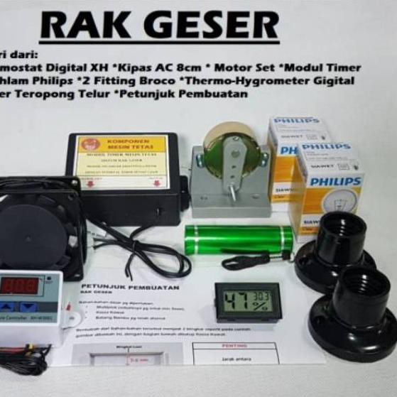 ➾ Paket Lengkap Full Otomatis Rak Geser Mesin Tetas Telur Penetas Telur Ayam Bebek Burung Puyuh ✧