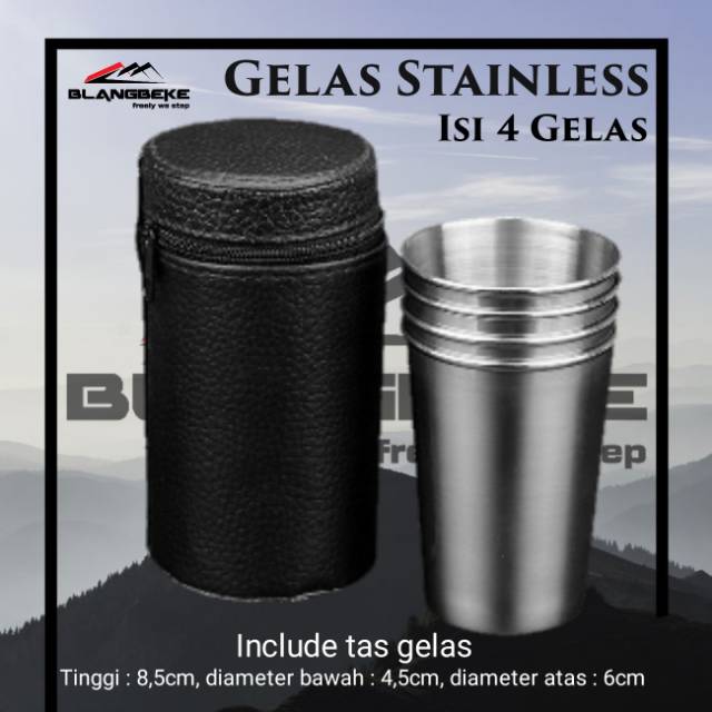 Gelas STAINLESS 4 IN 1 Camping Cup