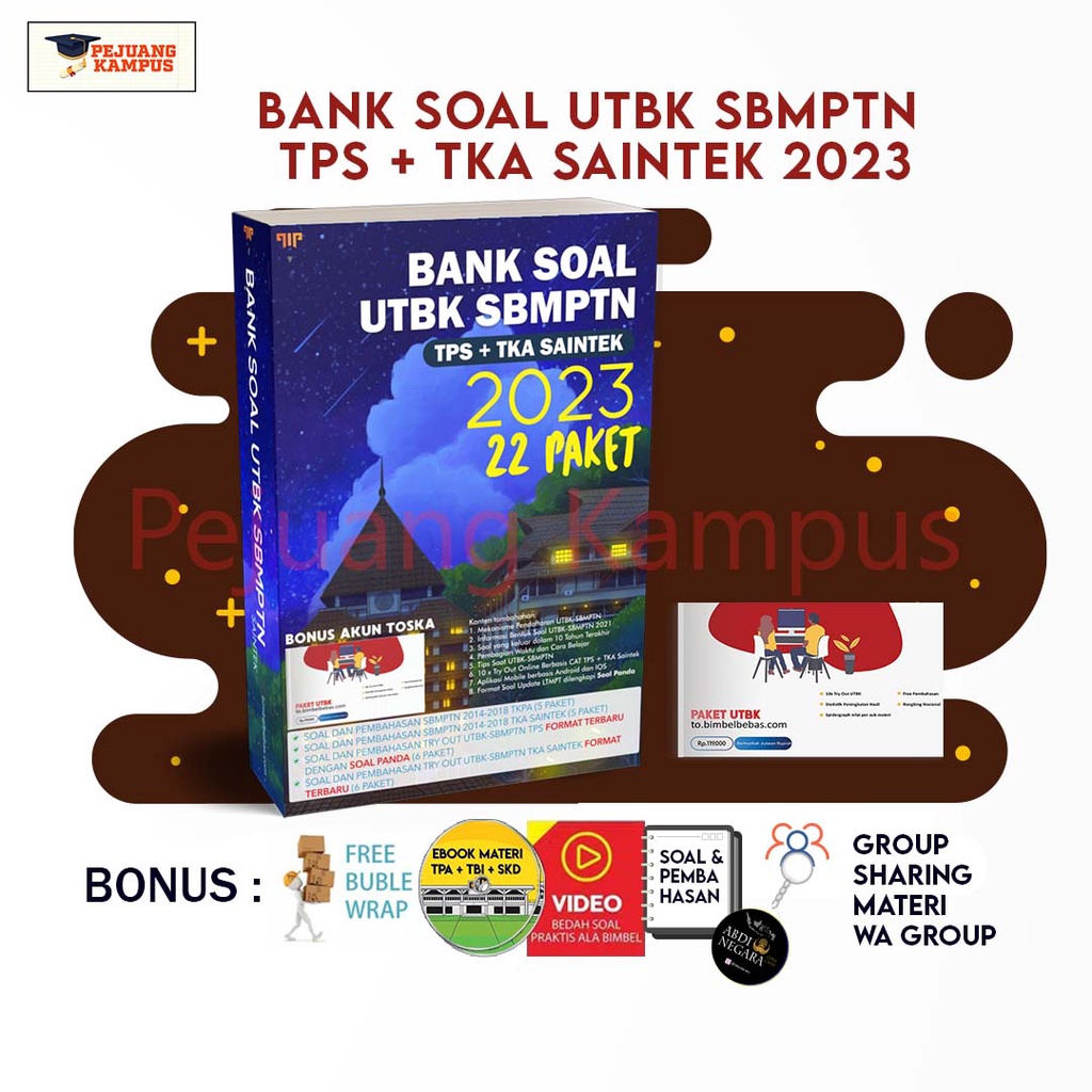 Jual Buku Bank Soal Utbk Tps Dan Tka Saintek 2023 Buku Sbmptn 2023