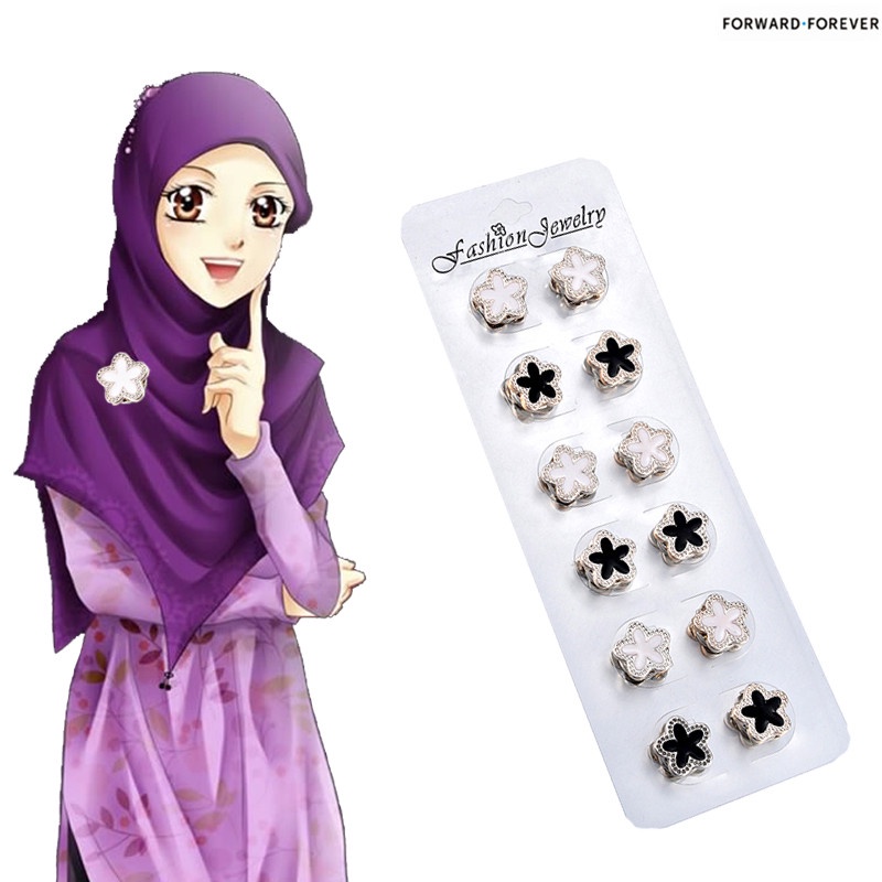 12pcs Bros pin magnet Bentuk Bintang Untuk hijab M10028-12