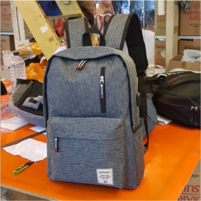 Ransel Pria Fashion Warna Solid Tas Sekolah Kain Oxford Berlapis untuk Remaja Laki-laki Ransel Laptop Tahan Air Kapasitas Besar