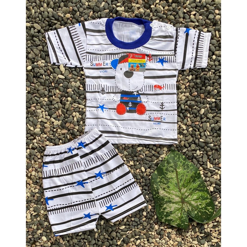 stelan baju bayi tedy bear summer setelan 3-18 bulan (PD005)