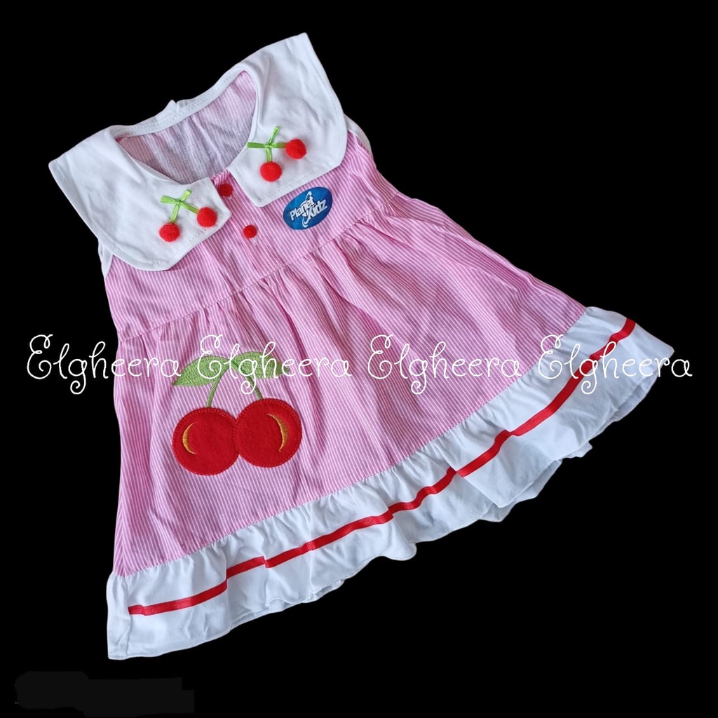 (Elgheera) DB-07 Dress Bayi Motif Cherry / Grosir Baju Bayi Murah