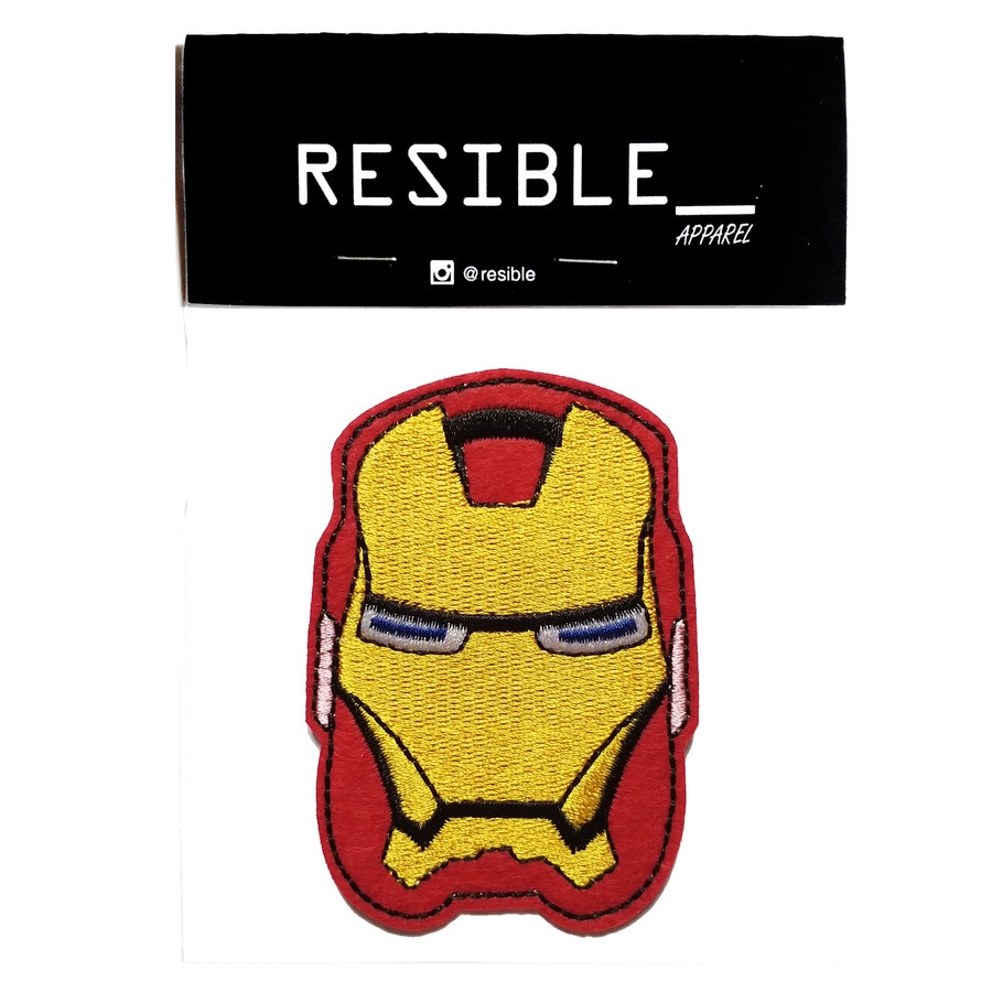 Iron Man helmet mask IRON ON patch emblem bordir badge
