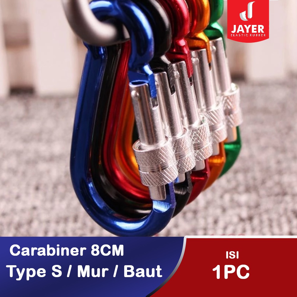 Carabiner Karabiner Gantungan Kunci S 8CM mur / Baut / Keychain Carabiner