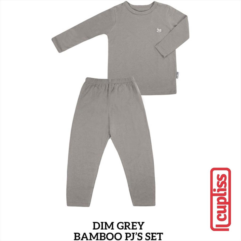 Dim Grey Little Palmerhaus Bamboo PJS Piyama Anak