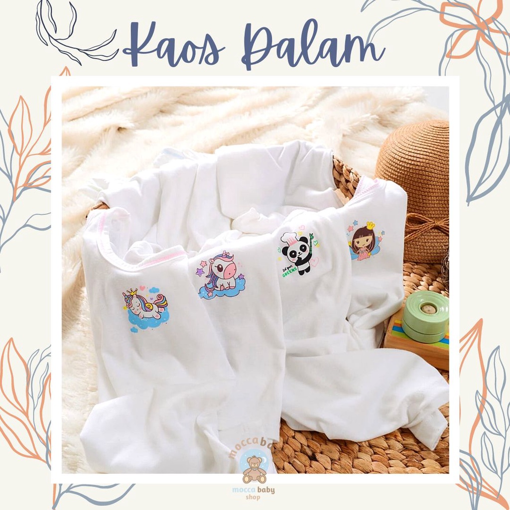 MBSS - COMFY SINGLET Harian Karakter Anak Kids SIZE 0-3 Tahun / Kaos Dalam Motif Kartun Unisex SSS