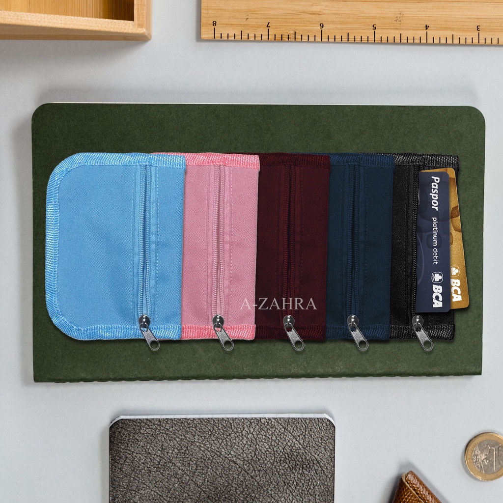 A-ZAHRA Dompet Leher  Sako / Sako Wallet Canvas Wanita / Dompet Leher Mini