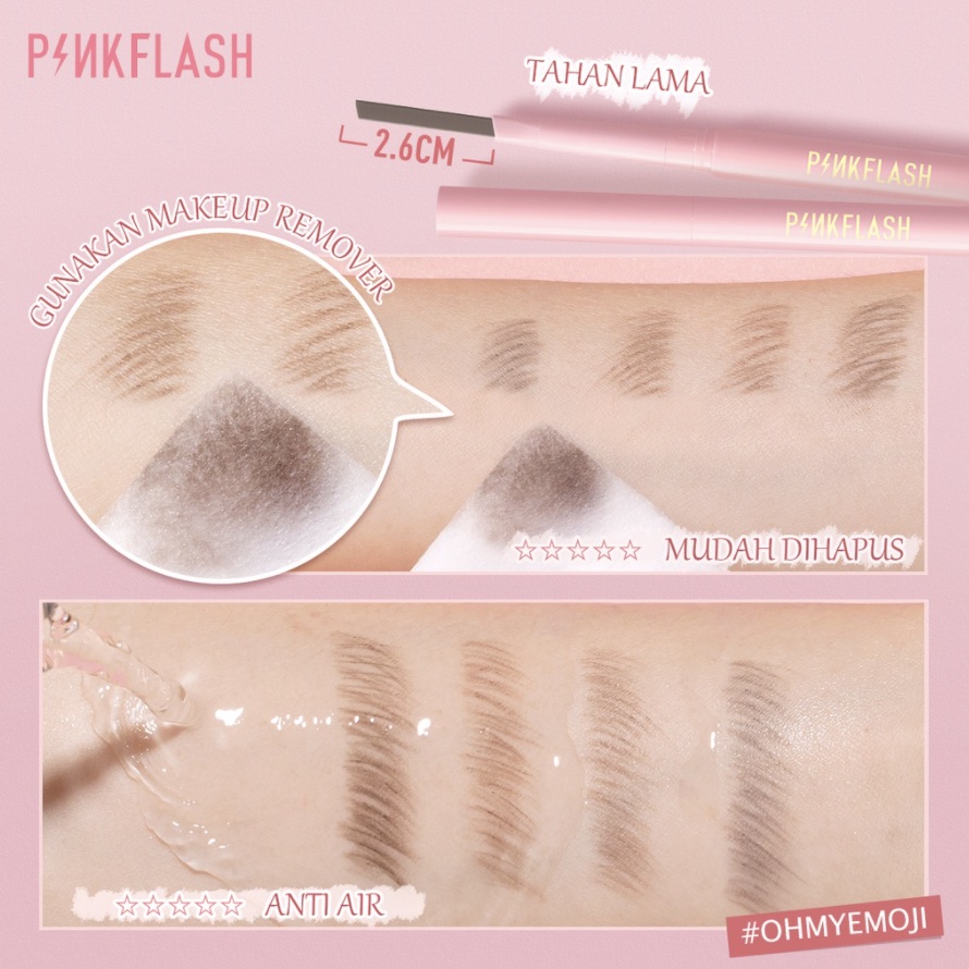 PINKFLASH OhMyEmoji Automatic Eyebrow Pencil Lasting 8h Waterproof Soft Durable Fiber Rotating Brush Head Pigmented Easy Blend PF013