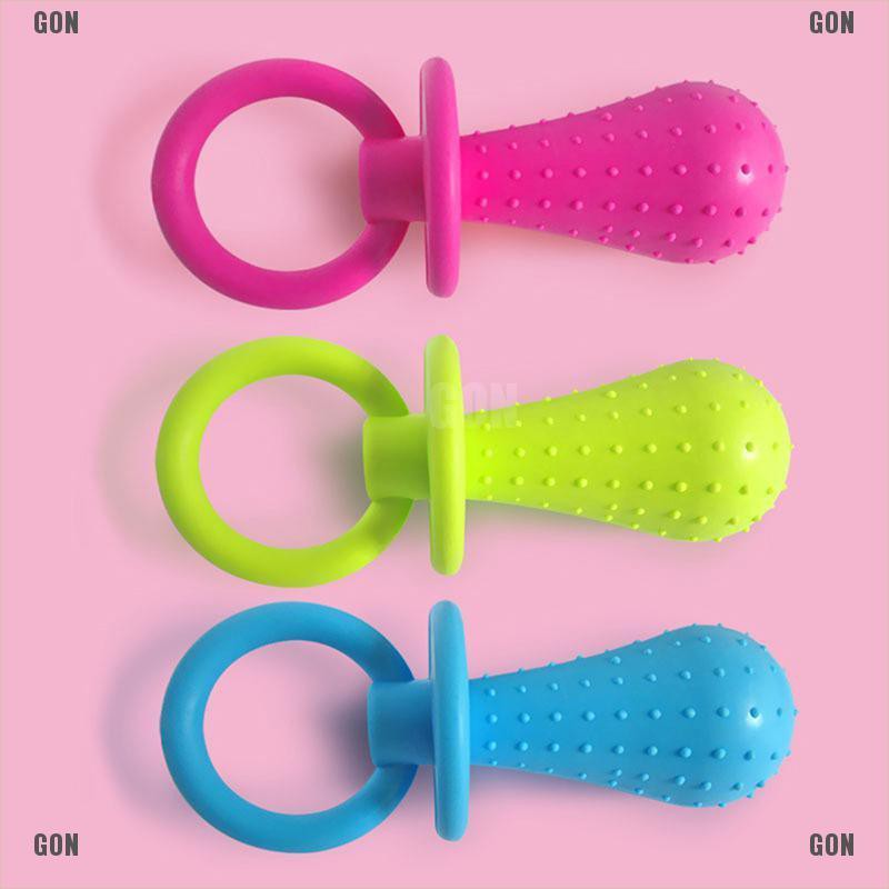 GON 1pc pet chew bell rubber pacifier dog toys bite resistant clean teeth toy random