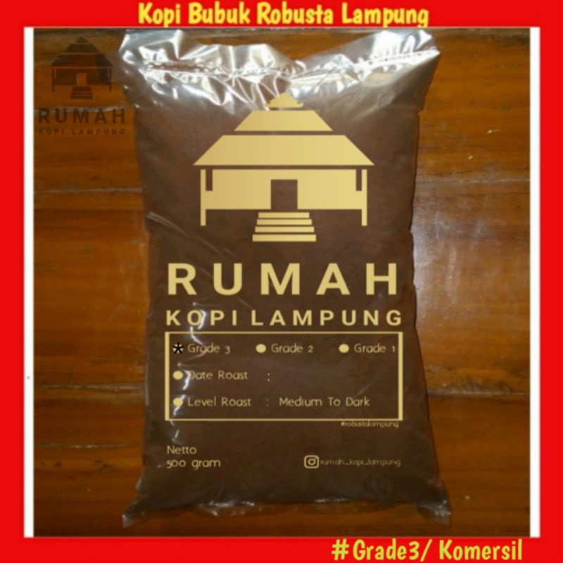 

Kopi Robusta Lampung Bubuk Murni 500 gram