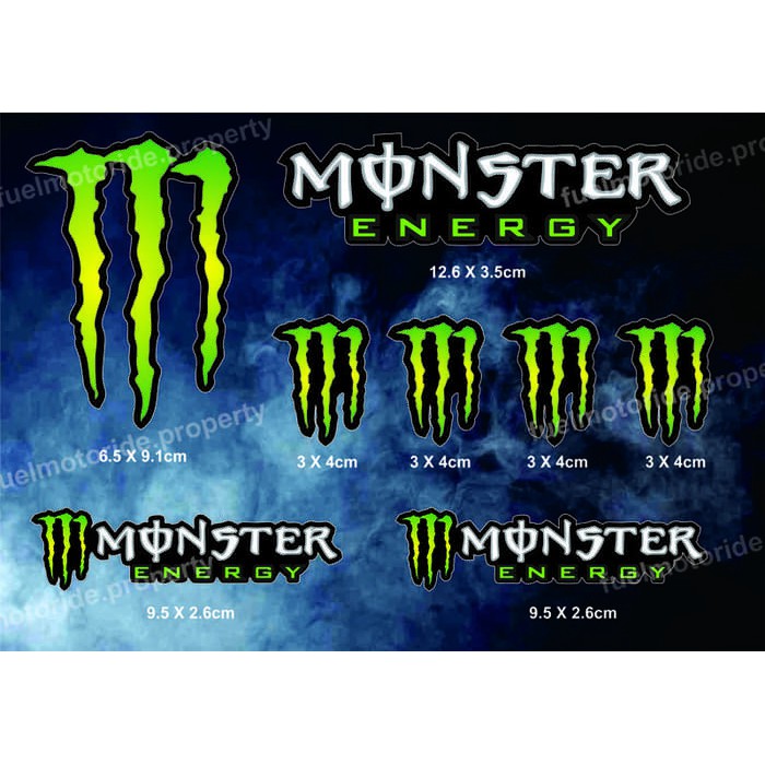 Sticker Monster Energy Set utk custom Helm Motor ARAI SHOEI CBR NINJA