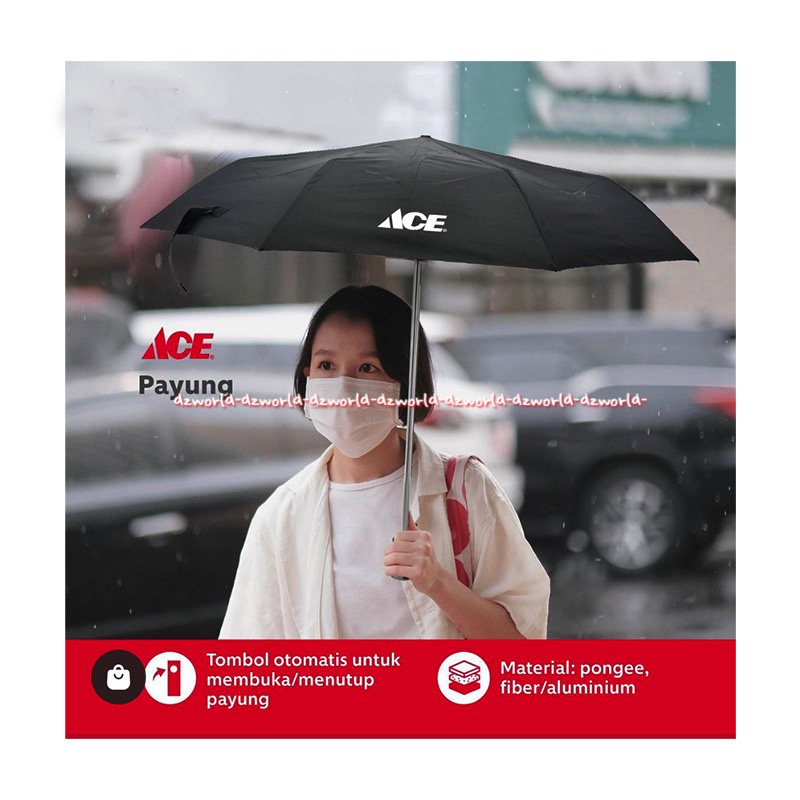 Ace Umbrella Red Black Ace Hardware Payung Lipat Ace Warna Hitam Merah Umbrellas Umbrela Travelling