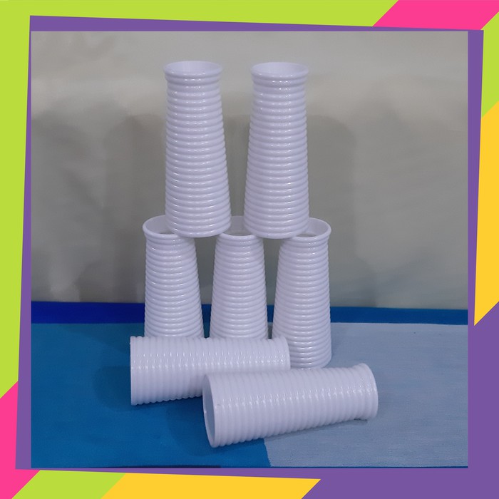 JUAL POT BUNGA PUTIH MELAMIN ULIR/ VAS BUNGA PUTIH MELAMIN ULIR