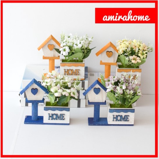 ARTIFICIAL POT KOTAK / Hiasan plastik / pajangan bunga Artificial / motif Daisy / bunga matahari