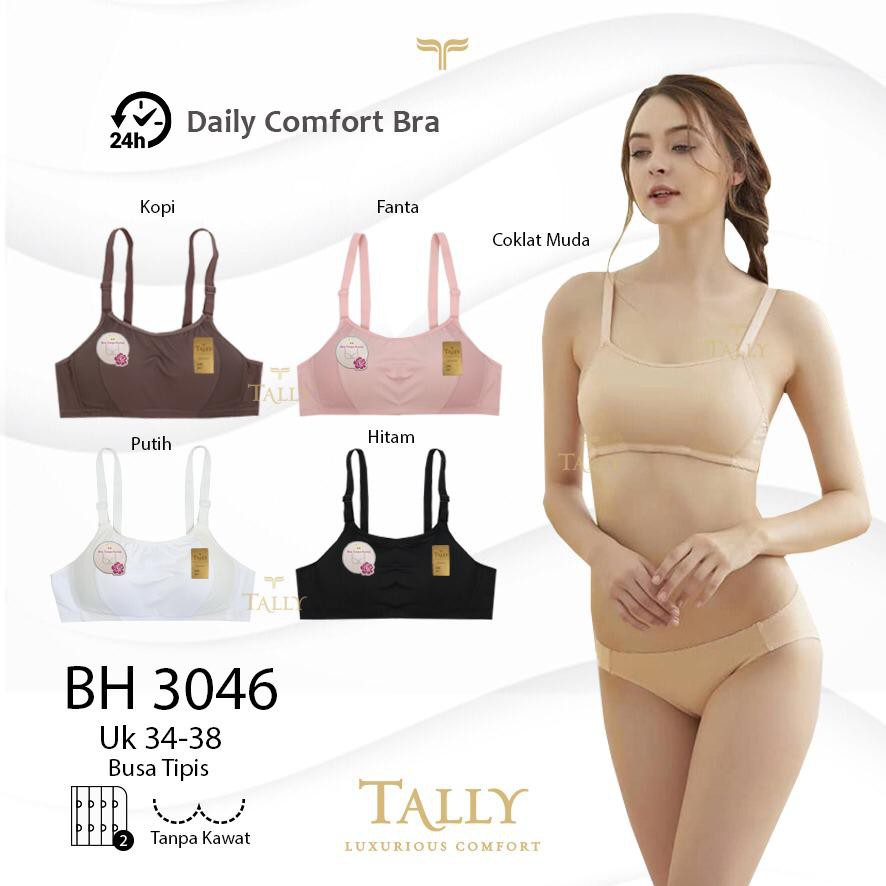 TALLY BRA BH KEMBEN 3046 / 8011 I CUP B BESAR | BUSA TIPIS I TANPA KAWAT I SIZE 34-38