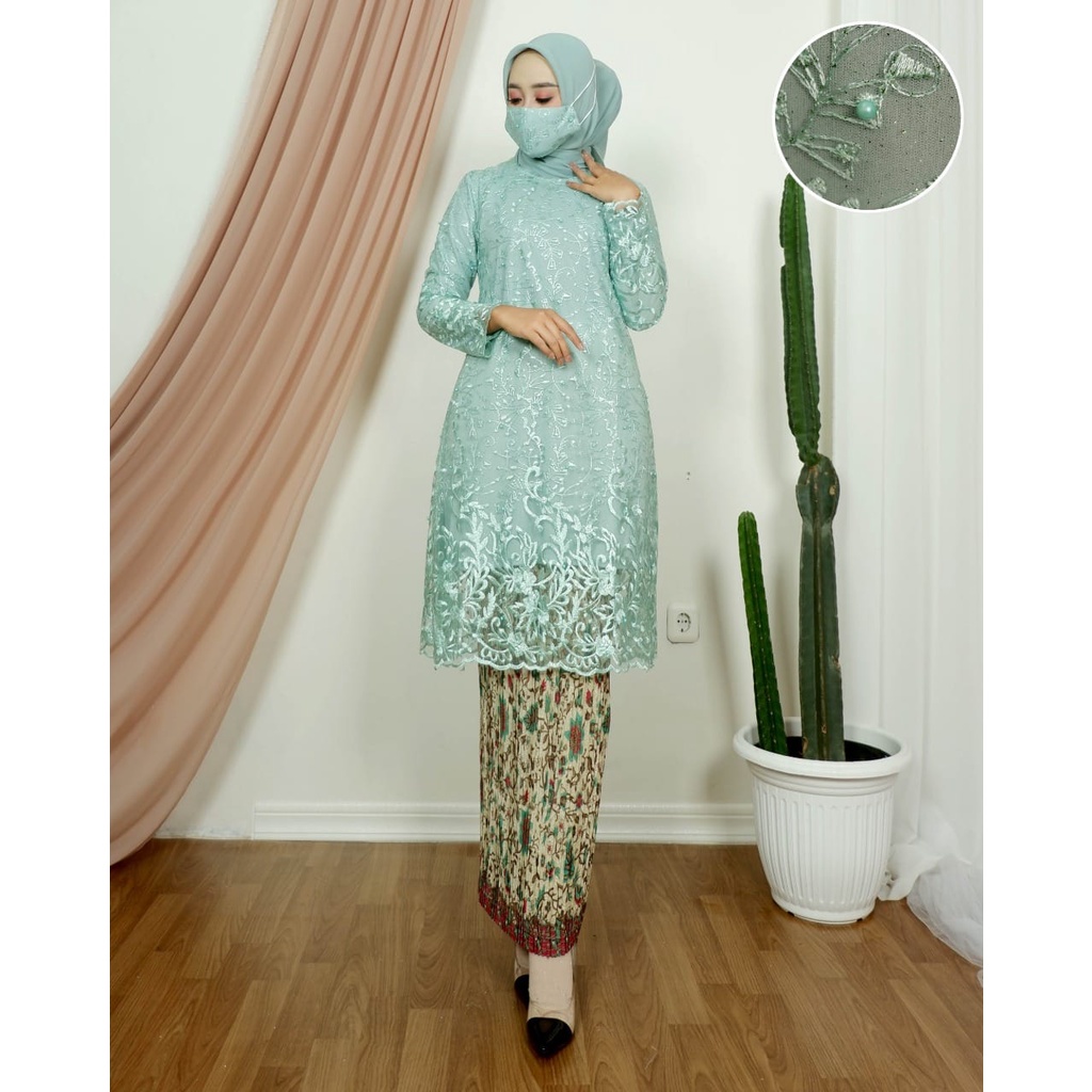 SET TUNIK BIANCA / KEBAYA MODERN / KEBAYA BRUKAT / OUTFIT BAJU PESTA KEKINIAN / BALLI