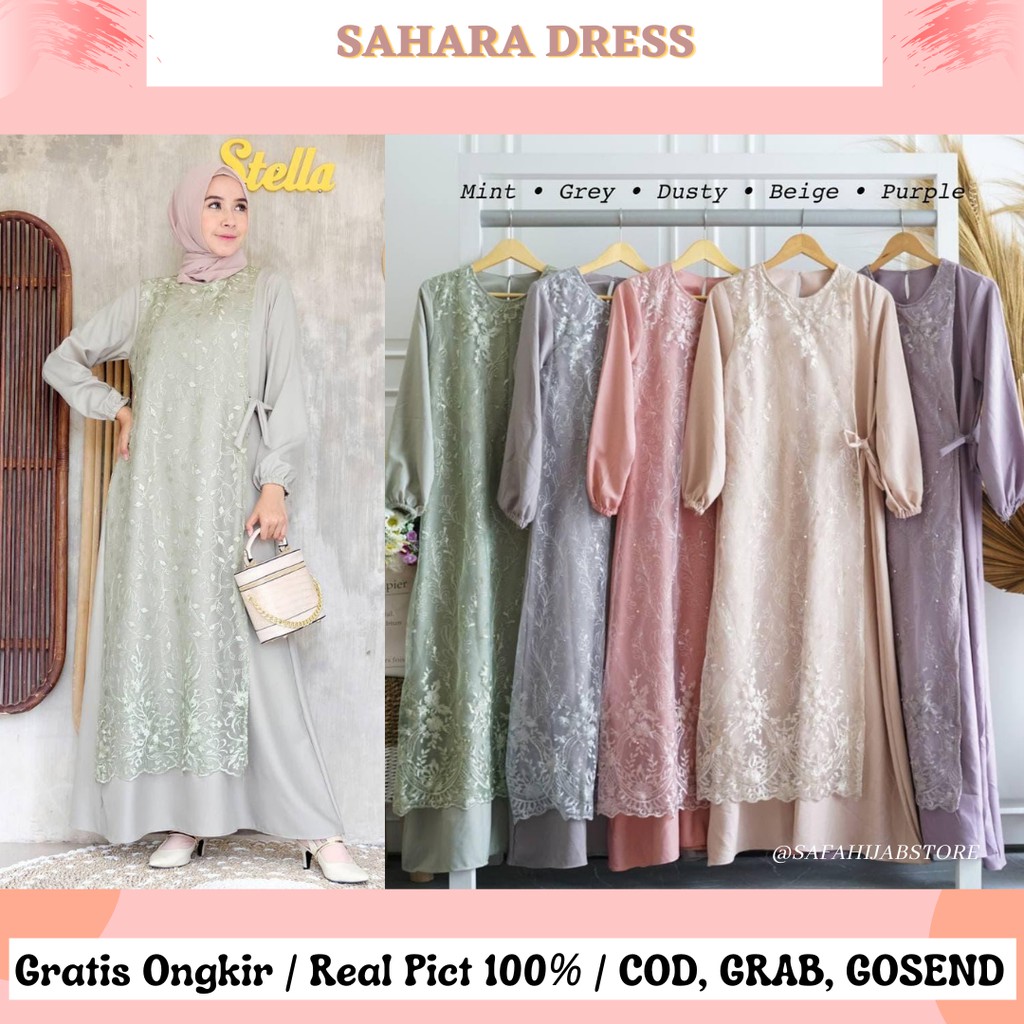 SAHARA DRESS LEBARAN / BUSUI FRIENDLY / DRESS KONDANGAN / DRESS PESTA