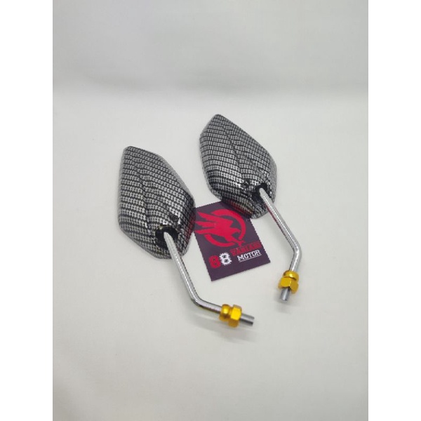 Spion Yamaha Jupiter Karbon Gagang Crome Panjang - Tanggung - Kecil / Spion Variasi Karbon Yamaha Jupiter Mio Fino Aerox Nmax Lexi Vixion Vega