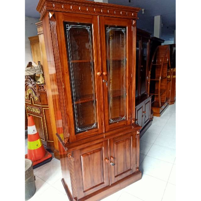 Rak buku pintu 2. Lemari buku pintu 2 jati | Shopee Indonesia