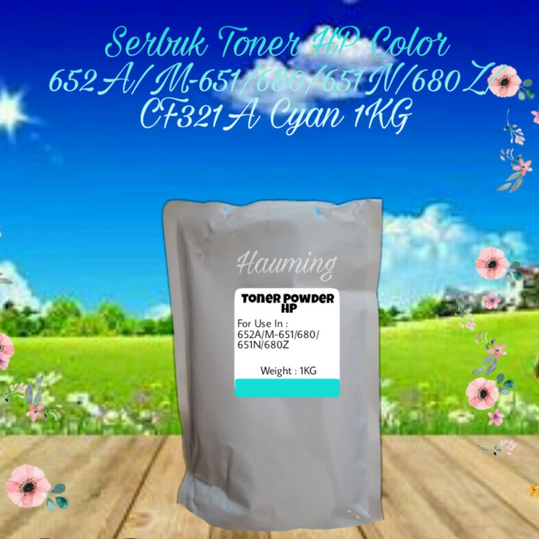 Serbuk Toner Color HP 652A M651 M680 M651N M680Z M651DN M651XH M 651 680 CF321A Cyan 1kg