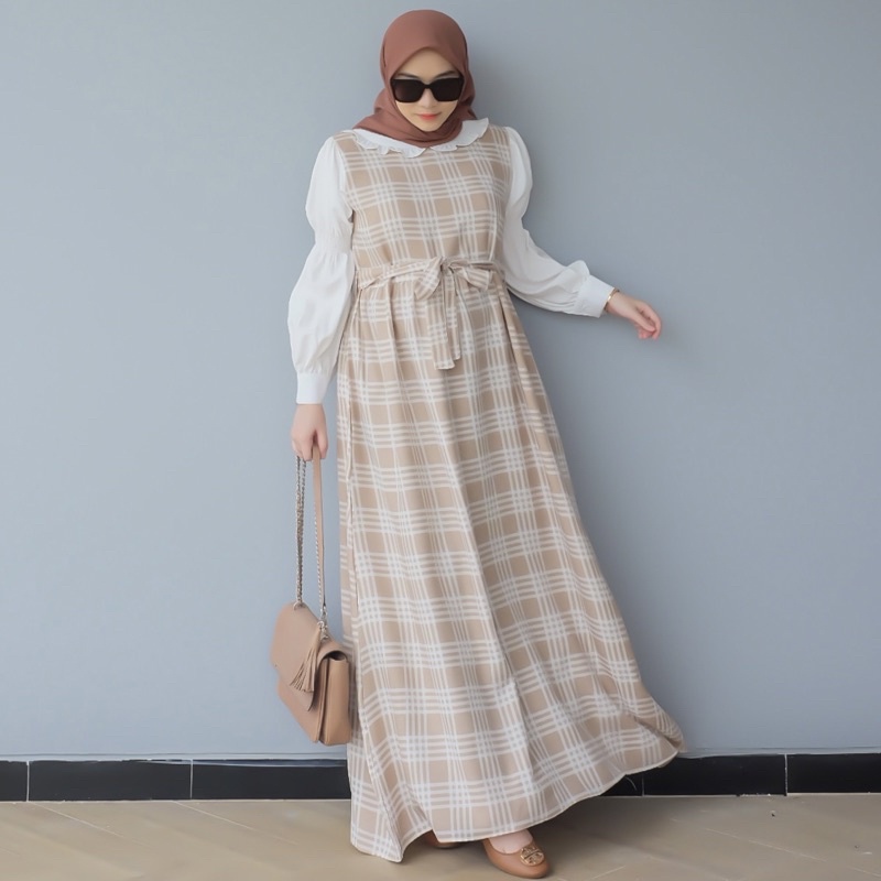 Gamis Wanita Model Terbaru Fladela Maxi / Gamis Ceruty / Gamis Jumbo / Gamis Motif Salur / Gamis Sha